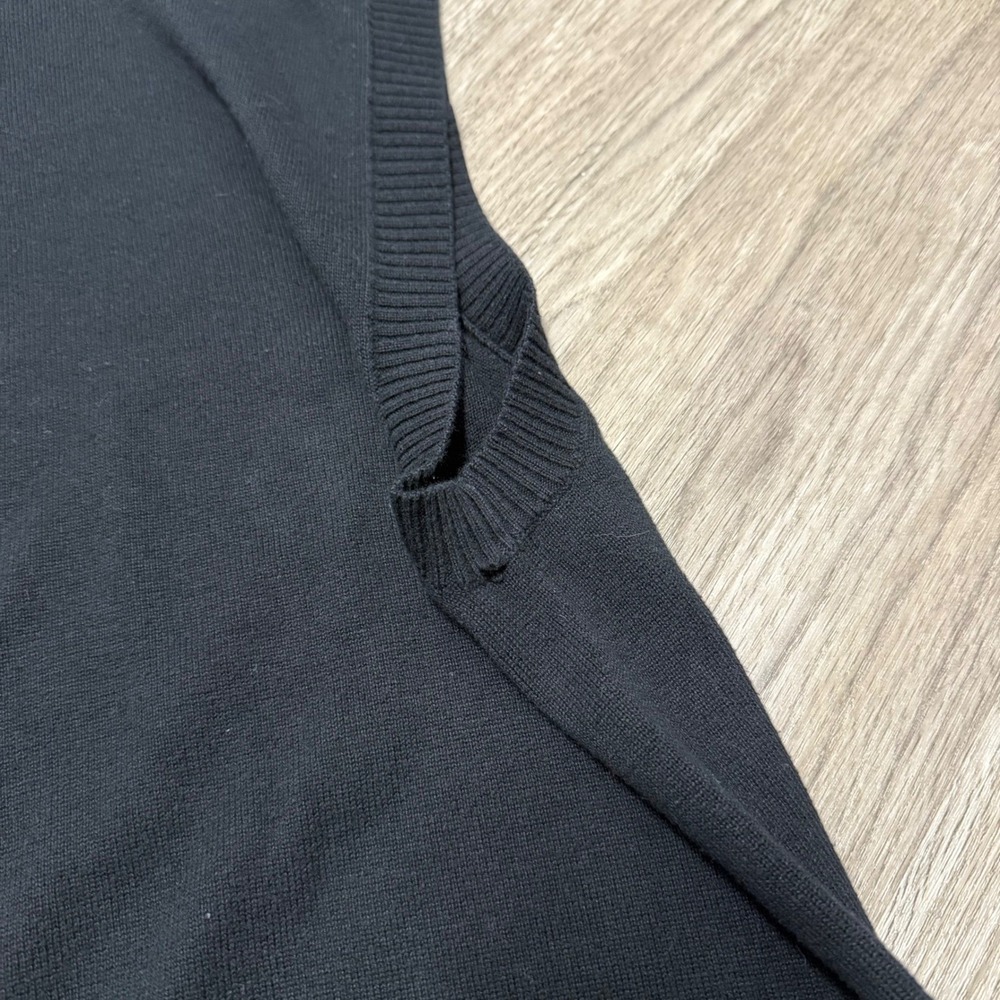 Mossimo Supply Co Y2K Mens V-Neck Sweater Vest Black Large Cotton Blend Preppy - Picture 6 of 7